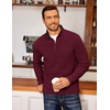 image:imageCOOFANDY Mens Fleece Quarter Zip Pullover Long Sleeve Mock Neck SweatshirtBurgundy