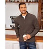 image:imageCOOFANDY Mens Fleece Quarter Zip Pullover Long Sleeve Mock Neck SweatshirtChestnut Brown