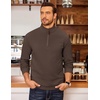 image:imageCOOFANDY Mens Fleece Quarter Zip Pullover Long Sleeve Mock Neck SweatshirtChestnut Brown