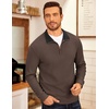 image:imageCOOFANDY Mens Fleece Quarter Zip Pullover Long Sleeve Mock Neck SweatshirtChestnut Brown