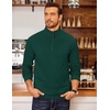 image:imageCOOFANDY Mens Fleece Quarter Zip Pullover Long Sleeve Mock Neck SweatshirtDark Green