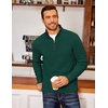image:imageCOOFANDY Mens Fleece Quarter Zip Pullover Long Sleeve Mock Neck SweatshirtDark Green