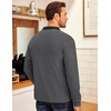 image:imageCOOFANDY Mens Fleece Quarter Zip Pullover Long Sleeve Mock Neck SweatshirtDark Grey