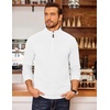 image:imageCOOFANDY Mens Fleece Quarter Zip Pullover Long Sleeve Mock Neck SweatshirtWhite