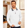 image:imageCOOFANDY Mens Fleece Quarter Zip Pullover Long Sleeve Mock Neck SweatshirtWhite