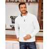 image:imageCOOFANDY Mens Fleece Quarter Zip Pullover Long Sleeve Mock Neck SweatshirtWhite