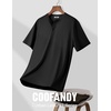 image:imageCOOFANDY Mens Henley Shirts Short Sleeve Texture Casual Button Tee Shirts  Lightweigh CasualTextured FabricSummerClassicBasicComfortableBreathable01black