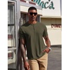 image:imageCOOFANDY Mens Henley Shirts Short Sleeve Texture Casual Button Tee Shirts  Lightweigh CasualTextured FabricSummerClassicBasicComfortableBreathableArmy Green