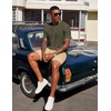image:imageCOOFANDY Mens Henley Shirts Short Sleeve Texture Casual Button Tee Shirts  Lightweigh CasualTextured FabricSummerClassicBasicComfortableBreathableArmy Green