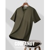 image:imageCOOFANDY Mens Henley Shirts Short Sleeve Texture Casual Button Tee Shirts  Lightweigh CasualTextured FabricSummerClassicBasicComfortableBreathableArmy Green