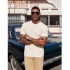 image:imageCOOFANDY Mens Henley Shirts Short Sleeve Texture Casual Button Tee Shirts  Lightweigh CasualTextured FabricSummerClassicBasicComfortableBreathableBeige
