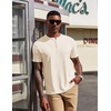 image:imageCOOFANDY Mens Henley Shirts Short Sleeve Texture Casual Button Tee Shirts  Lightweigh CasualTextured FabricSummerClassicBasicComfortableBreathableBeige