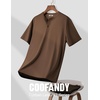 image:imageCOOFANDY Mens Henley Shirts Short Sleeve Texture Casual Button Tee Shirts  Lightweigh CasualTextured FabricSummerClassicBasicComfortableBreathableBrowm