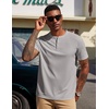 image:imageCOOFANDY Mens Henley Shirts Short Sleeve Texture Casual Button Tee Shirts  Lightweigh CasualTextured FabricSummerClassicBasicComfortableBreathableLight Grey