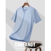 image:imageCOOFANDY Mens Henley Shirts Short Sleeve Texture Casual Button Tee Shirts  Lightweigh CasualTextured FabricSummerClassicBasicComfortableBreathableLight Blue