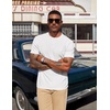 image:imageCOOFANDY Mens Henley Shirts Short Sleeve Texture Casual Button Tee Shirts  Lightweigh CasualTextured FabricSummerClassicBasicComfortableBreathableWhite
