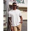image:imageCOOFANDY Mens Henley Shirts Short Sleeve Texture Casual Button Tee Shirts  Lightweigh CasualTextured FabricSummerClassicBasicComfortableBreathableWhite