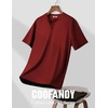 image:imageCOOFANDY Mens Henley Shirts Short Sleeve Texture Casual Button Tee Shirts  Lightweigh CasualTextured FabricSummerClassicBasicComfortableBreathableWine Red