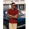 image:imageCOOFANDY Mens Henley Shirts Short Sleeve Texture Casual Button Tee Shirts  Lightweigh CasualTextured FabricSummerClassicBasicComfortableBreathableWine Red