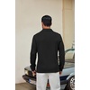 image:imageCOOFANDY Mens Knit Polo Shirt Long Sleeve Polo Sweaters Casual Golf Shirts  long sleeve knit shirtsknitted polo shirtsfleece shirtAblack