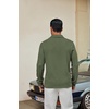 image:imageCOOFANDY Mens Knit Polo Shirt Long Sleeve Polo Sweaters Casual Golf Shirts  long sleeve knit shirtsknitted polo shirtsfleece shirtArmy Green