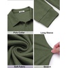 image:imageCOOFANDY Mens Knit Polo Shirt Long Sleeve Polo Sweaters Casual Golf Shirts  long sleeve knit shirtsknitted polo shirtsfleece shirtArmy Green