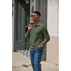 image:imageCOOFANDY Mens Knit Polo Shirt Long Sleeve Polo Sweaters Casual Golf Shirts  long sleeve knit shirtsknitted polo shirtsfleece shirtArmy Green