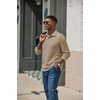 image:imageCOOFANDY Mens Knit Polo Shirt Long Sleeve Polo Sweaters Casual Golf Shirts  long sleeve knit shirtsknitted polo shirtsfleece shirtKhaki