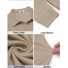 image:imageCOOFANDY Mens Knit Polo Shirt Long Sleeve Polo Sweaters Casual Golf Shirts  long sleeve knit shirtsknitted polo shirtsfleece shirtKhaki