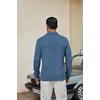image:imageCOOFANDY Mens Knit Polo Shirt Long Sleeve Polo Sweaters Casual Golf Shirts  long sleeve knit shirtsknitted polo shirtsfleece shirtSea Blue