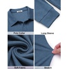 image:imageCOOFANDY Mens Knit Polo Shirt Long Sleeve Polo Sweaters Casual Golf Shirts  long sleeve knit shirtsknitted polo shirtsfleece shirtSea Blue