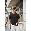 image:imageCOOFANDY Mens Knit TShirts Casual Crewneck Short Sleeve Shirts Summer Tops Basic Pullover TeesAll Black