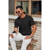 image:imageCOOFANDY Mens Knit TShirts Casual Crewneck Short Sleeve Shirts Summer Tops Basic Pullover TeesAll Black
