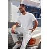 image:imageCOOFANDY Mens Knit TShirts Casual Crewneck Short Sleeve Shirts Summer Tops Basic Pullover TeesAll White