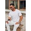 image:imageCOOFANDY Mens Knit TShirts Casual Crewneck Short Sleeve Shirts Summer Tops Basic Pullover TeesAll White