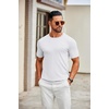 image:imageCOOFANDY Mens Knit TShirts Casual Crewneck Short Sleeve Shirts Summer Tops Basic Pullover TeesAll White