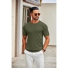 image:imageCOOFANDY Mens Knit TShirts Casual Crewneck Short Sleeve Shirts Summer Tops Basic Pullover TeesArmy Green