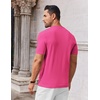 image:imageCOOFANDY Mens Knit TShirts Casual Crewneck Short Sleeve Shirts Summer Tops Basic Pullover TeesBright Pink
