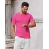 image:imageCOOFANDY Mens Knit TShirts Casual Crewneck Short Sleeve Shirts Summer Tops Basic Pullover TeesBright Pink