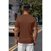 image:imageCOOFANDY Mens Knit TShirts Casual Crewneck Short Sleeve Shirts Summer Tops Basic Pullover TeesBrown