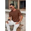 image:imageCOOFANDY Mens Knit TShirts Casual Crewneck Short Sleeve Shirts Summer Tops Basic Pullover TeesBrown