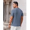 image:imageCOOFANDY Mens Knit TShirts Casual Crewneck Short Sleeve Shirts Summer Tops Basic Pullover TeesDark Grey Blue