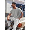 image:imageCOOFANDY Mens Knit TShirts Casual Crewneck Short Sleeve Shirts Summer Tops Basic Pullover TeesGrey