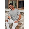 image:imageCOOFANDY Mens Knit TShirts Casual Crewneck Short Sleeve Shirts Summer Tops Basic Pullover TeesGrey