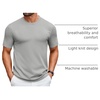image:imageCOOFANDY Mens Knit TShirts Casual Crewneck Short Sleeve Shirts Summer Tops Basic Pullover TeesGrey