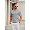 image:imageCOOFANDY Mens Knit TShirts Casual Crewneck Short Sleeve Shirts Summer Tops Basic Pullover TeesGrey