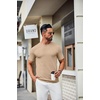 image:imageCOOFANDY Mens Knit TShirts Casual Crewneck Short Sleeve Shirts Summer Tops Basic Pullover TeesKhaki