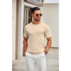 image:imageCOOFANDY Mens Knit TShirts Casual Crewneck Short Sleeve Shirts Summer Tops Basic Pullover TeesLight Khaki