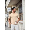 image:imageCOOFANDY Mens Knit TShirts Casual Crewneck Short Sleeve Shirts Summer Tops Basic Pullover TeesLight Khaki