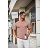 image:imageCOOFANDY Mens Knit TShirts Casual Crewneck Short Sleeve Shirts Summer Tops Basic Pullover TeesLight Pink